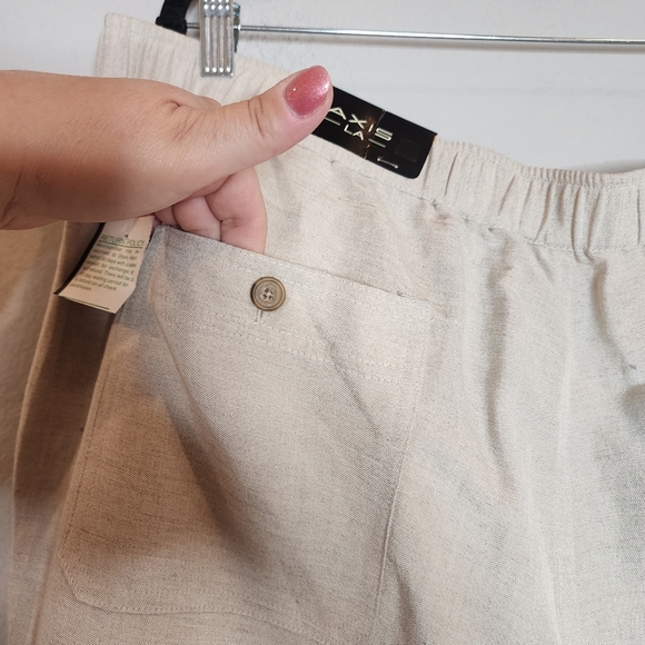 NWT Axis Linen Beige Linen Drawstring Trousers Men's size XXL - Picture 4 of 14